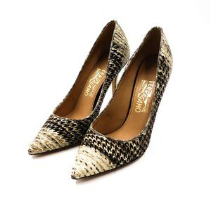 Salvatore Ferragamo Susi Patch Laser-Cut Houndstooth-Pattern Pump